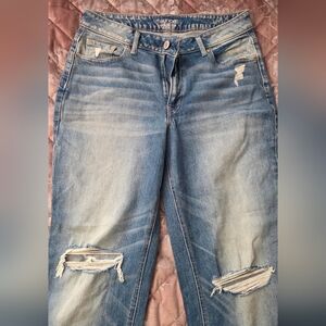 Maurices Women's Distressed Boyfriend Jeans - Light Blue